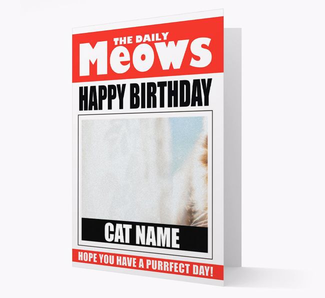 'Happy Birthday Newspaper' - Personalised {breedCommonName} Photo Upload Card